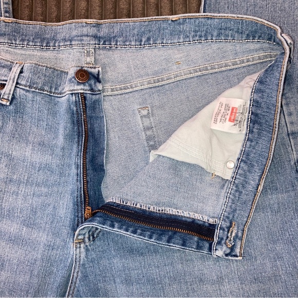 Wrangler Mens Stone Wash Regular Fit Straight Leg Denim Blue Jeans 38x30 - Picture 7 of 12